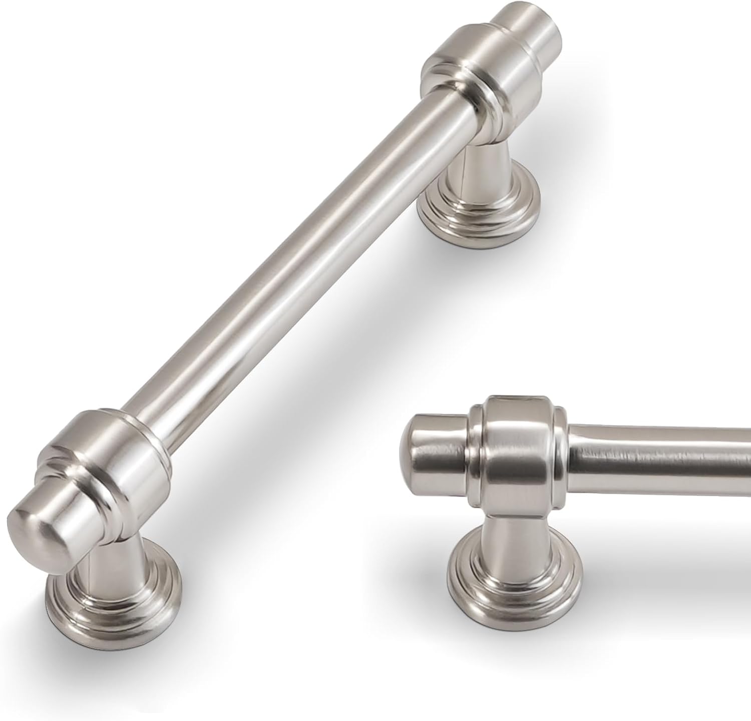 POVEFONK 10 Pack 3.75 inch Brushed Satin Nickel Kitchen Handles