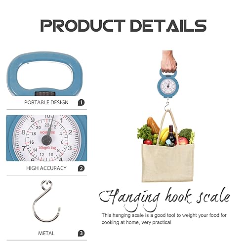 Miniatura 5 de PACKOVE Báscula de mano para colgar, báscula de pesca industrial, báscula digital electrónica para colgar para granja, caza, pesca, equipaje al aire