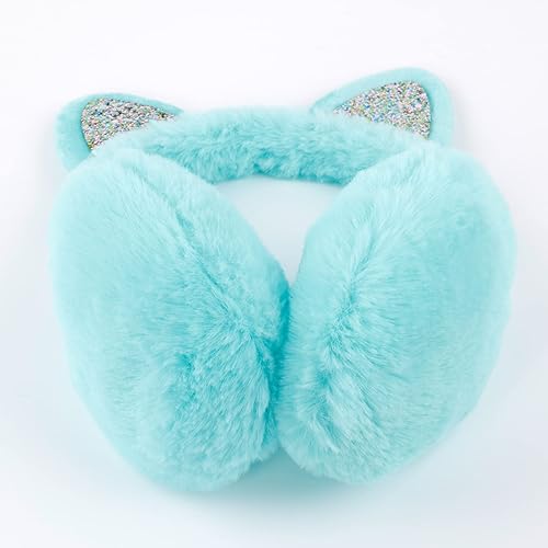 Miniatura 4 de Orejeras cálidas y esponjosas de invierno para niñas y mujeres, orejeras de piel sintética para exteriores con orejas de gato