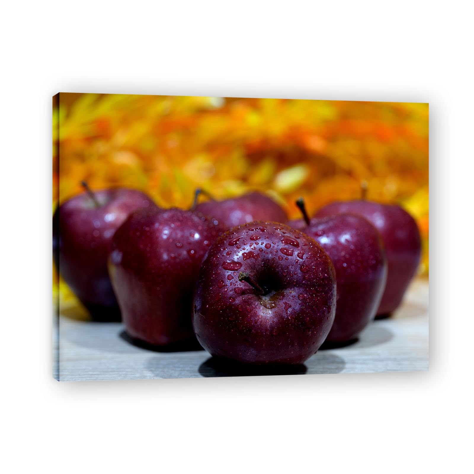 TNGHHSGA Arreglo Triangular Fruta Estacional & Paisaje Fotográfico Real en Lienzo – Decoración Casera para Salón y Comedor​ 30x39cm Lienzo envuelto