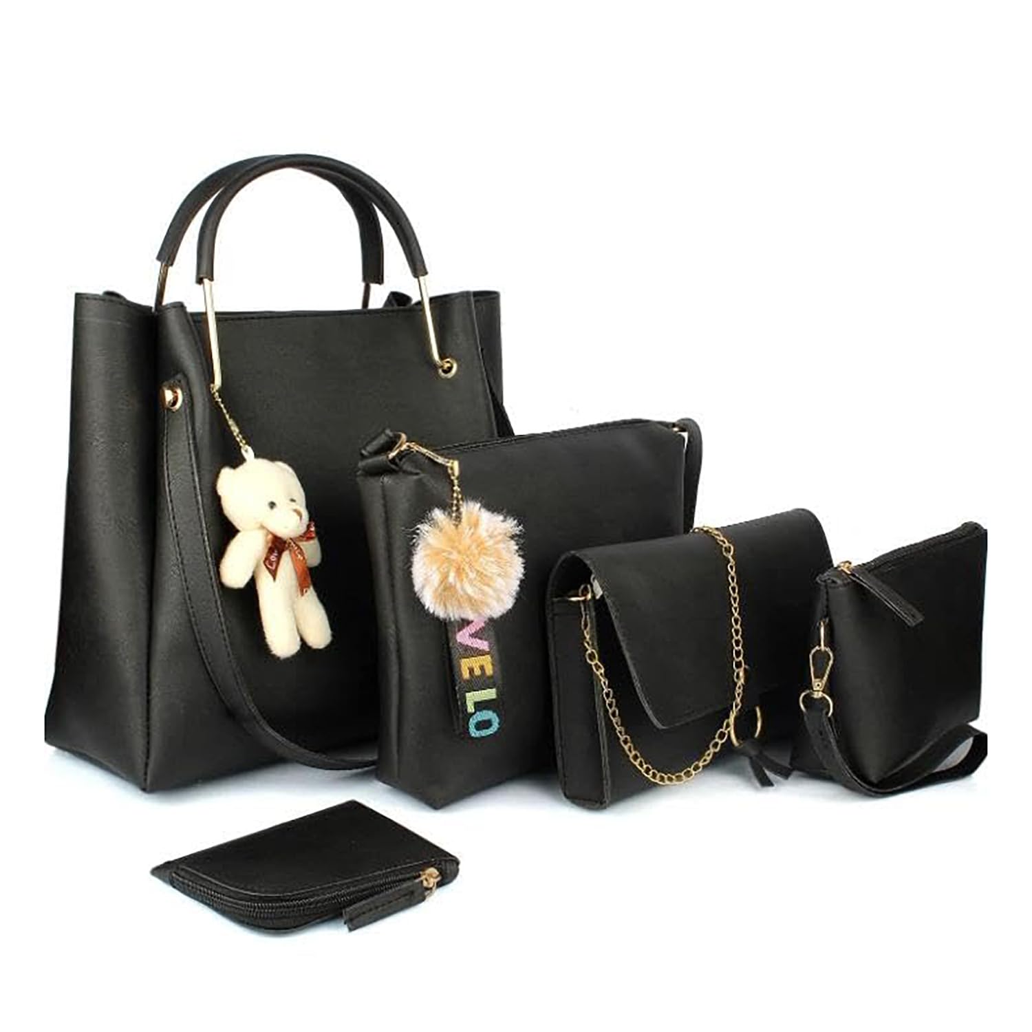 VVM- All Country Choice Womens Girls Handbags Combo (set of 5) (black) (B0D4D4Q7X6) Amazon Price History, Amazon Price Tracker