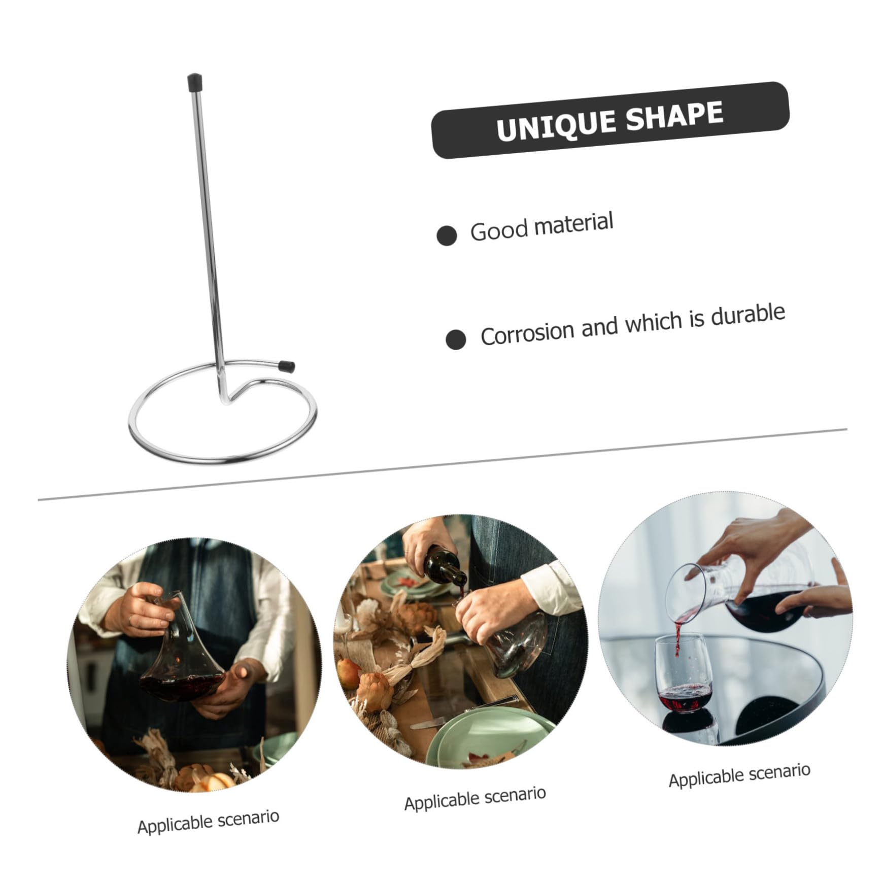 Gatuida Égouttoir à Carafe à Vin Argenté 2 Pièces, en Acier Inoxydable