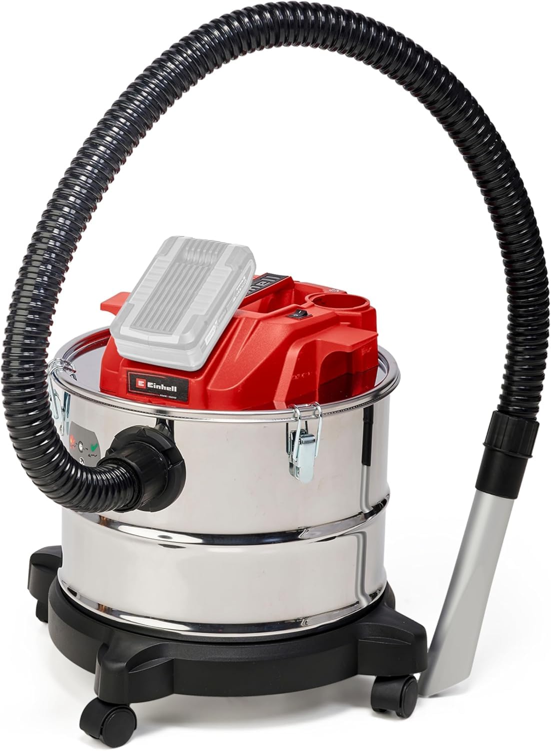 Einhell Aspirador de cenizas inalámbrico - TE-AV 18/15 Li C-Solo PXC. Li-ion, 100 mbar, sistema de limpieza de filtros, recipiente de recogida de 15 L. Suministrado sin batería ni cargador