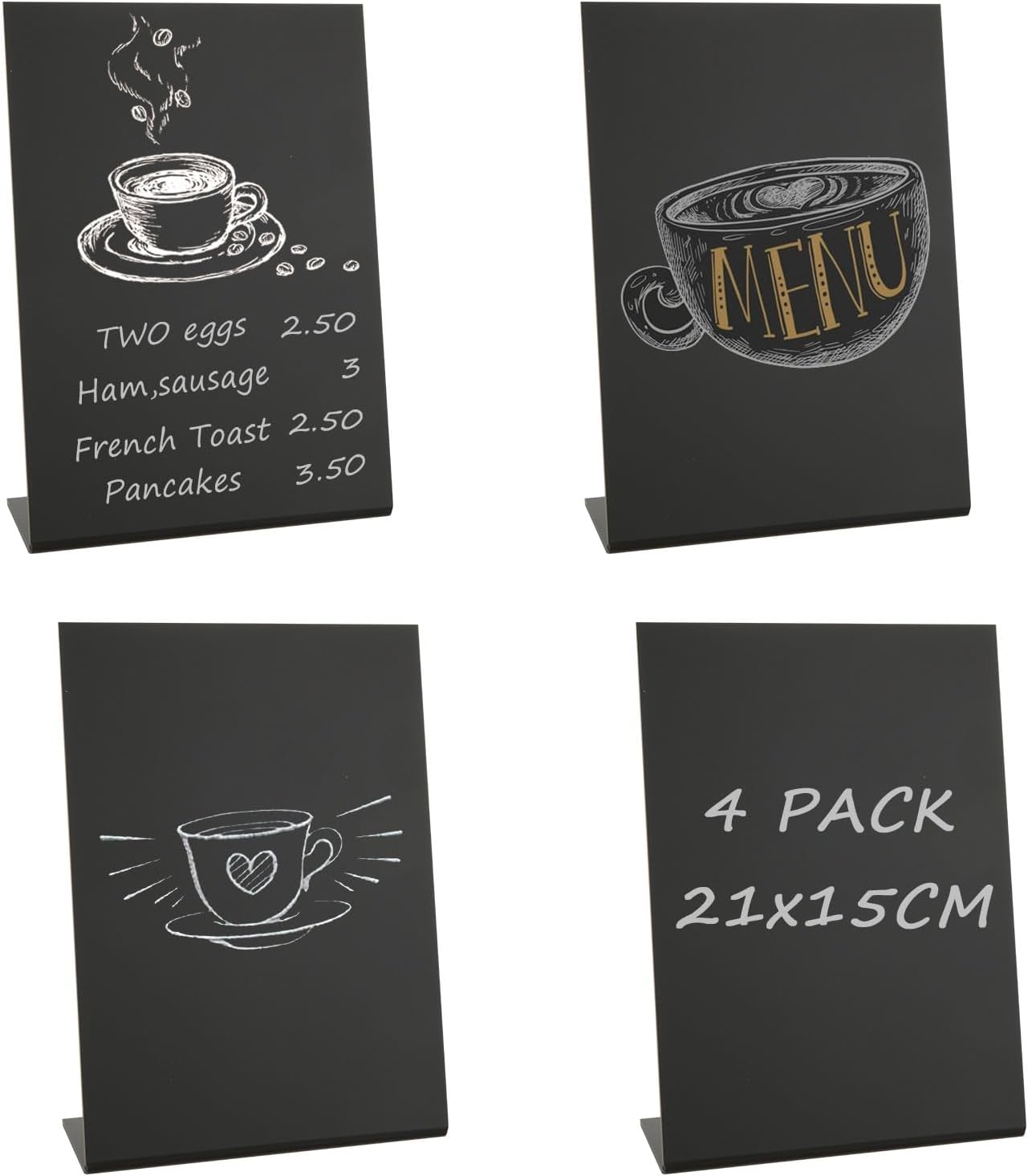 YOUNTHYE 4PCS Mini Chalkboard Signs, A5 Table Chalkboard Signs with