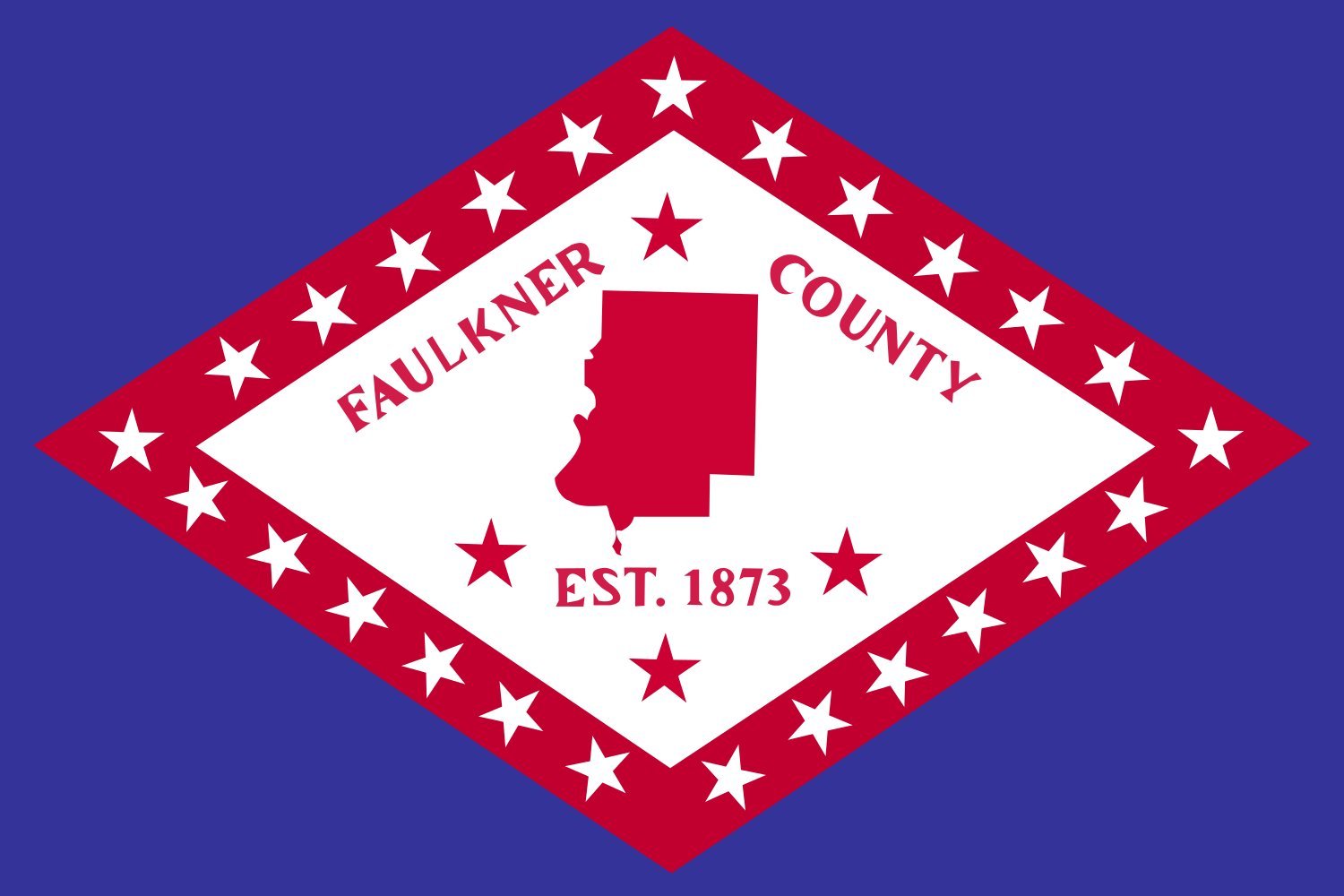 Drapeau Faulkner County Arkansas finitions haut de gamme grand format