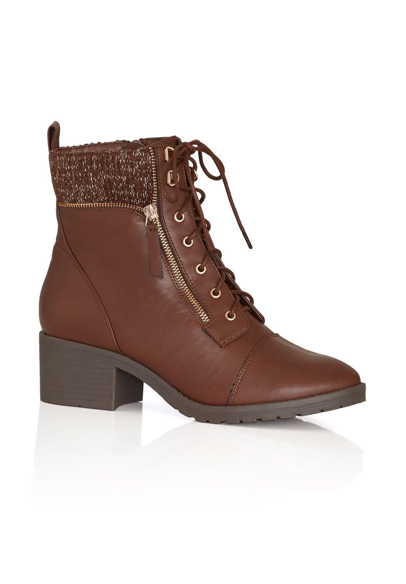 Avenue Womens Wide Width Rita Wide Width Brown Ankle Boot