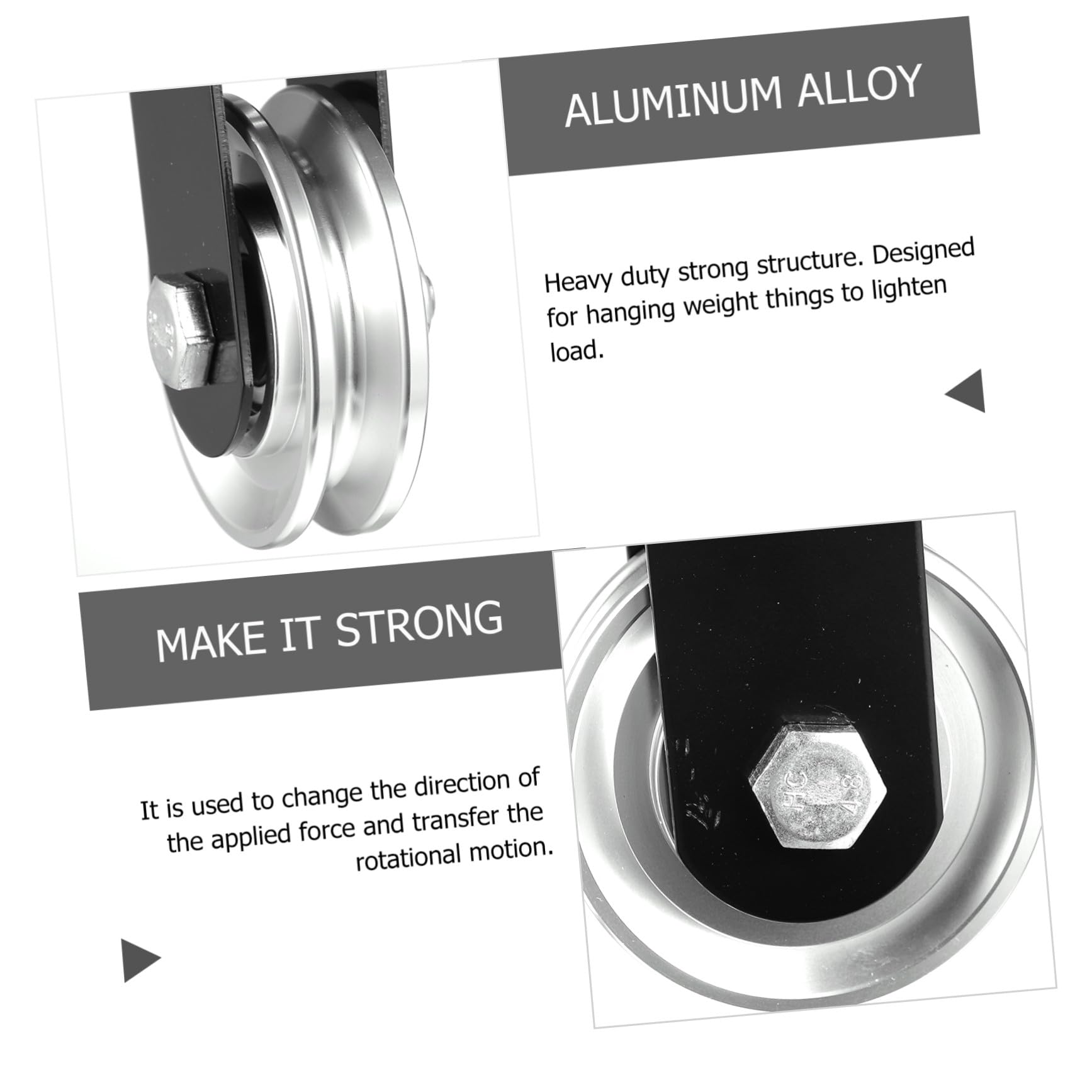 Alipis Puleggia Sollevamento in Alluminio Antiruggine per Accessori Allenamento Ruota Silenziosa per Attrezzatura Palestra Indoor e Outdoor Supporto per Cavo Fitness e Sollevamento