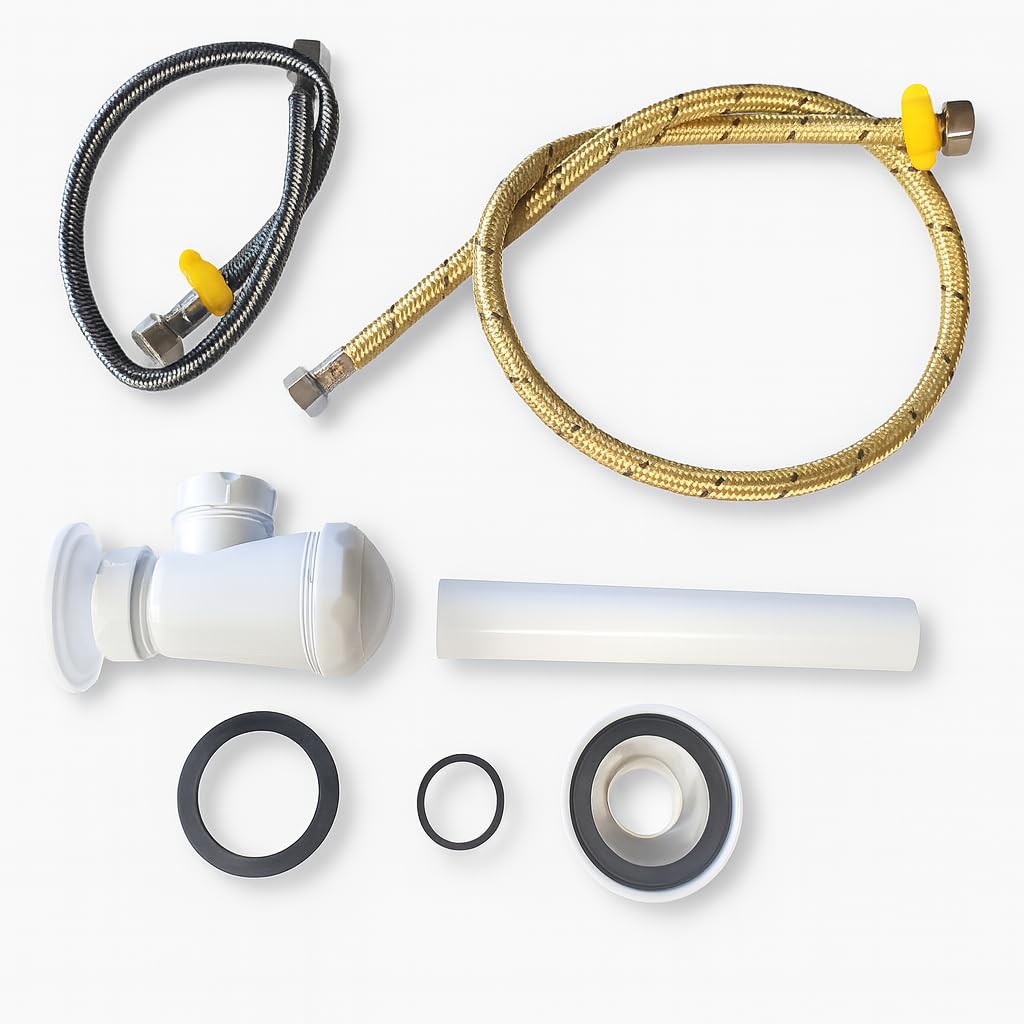 Lave-Mains Professionnel avec Cuve Inox – Station de Lavage Complète avec Commande au Pied, Distributeur de Savon, Distributeur de Papier et Poubelle Intégrée