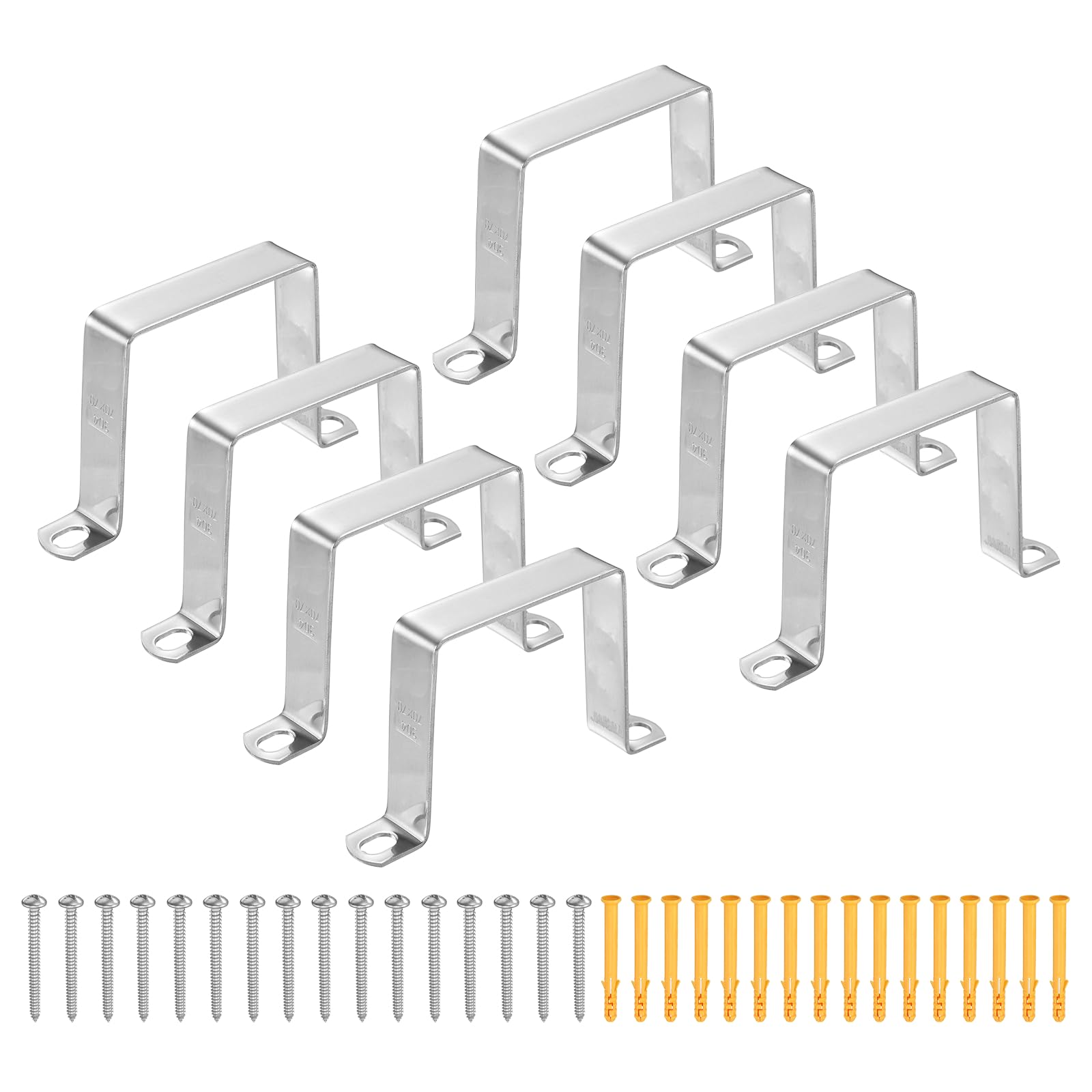 QUARKZMAN Morsetto Tubo Quadrato 12 Pezzi 70x70mm Acciaio Inox 304 | Fascetta a Cinghia per Condotto a U, Staffa Connettore per Condotto Quadrato con Viti, per Flessibile, Cavo, Ponte