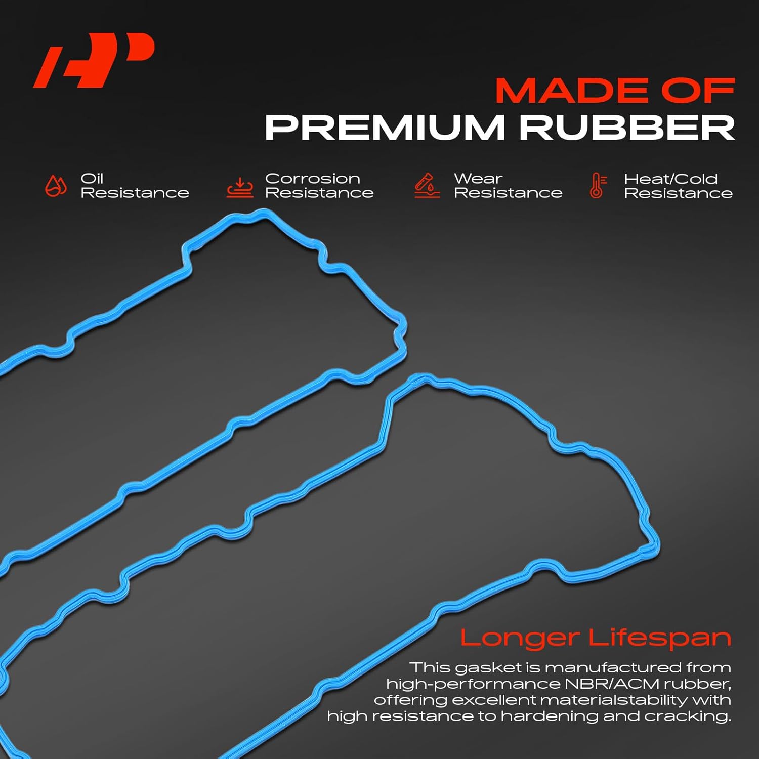 A-Premium Engine Valve Cover Gasket Set Compatible with Chevrolet, GMC, Buick, Cadillac, Suzuki, Saab, Saturn & Pontiac - Equinox, Malibu, Acadia, Enclave, LaCrosse, Allure, Rendezvous, SRX, CTS, STS