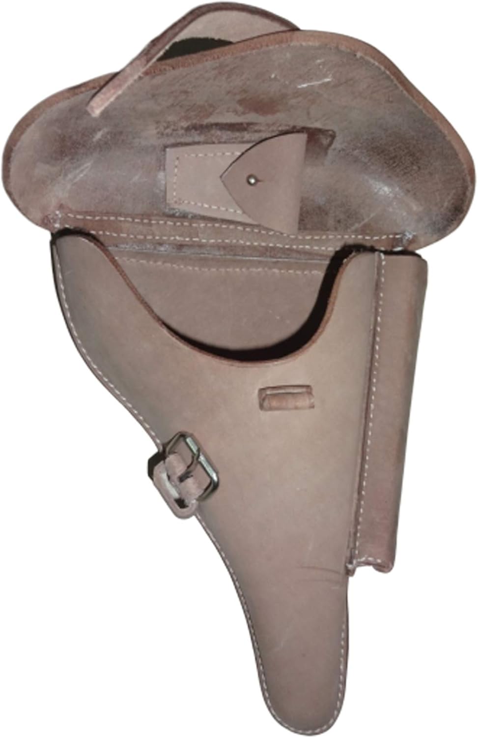Warreplica WWII German P.08 Luger Hardshell Holster- Premium Natural Leather P08 9mm Sidearm Case Reproduction Military Gear