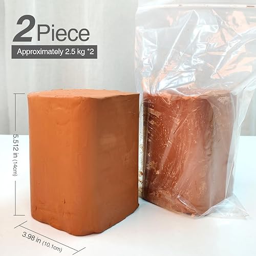 Miniatura 4 de Terra Cotta - Arcilla de cerámica para lanzar ruedas, 5 libras, arcilla de fuego bajo para principiantes y artistas avanzados (11 libras terracota)
