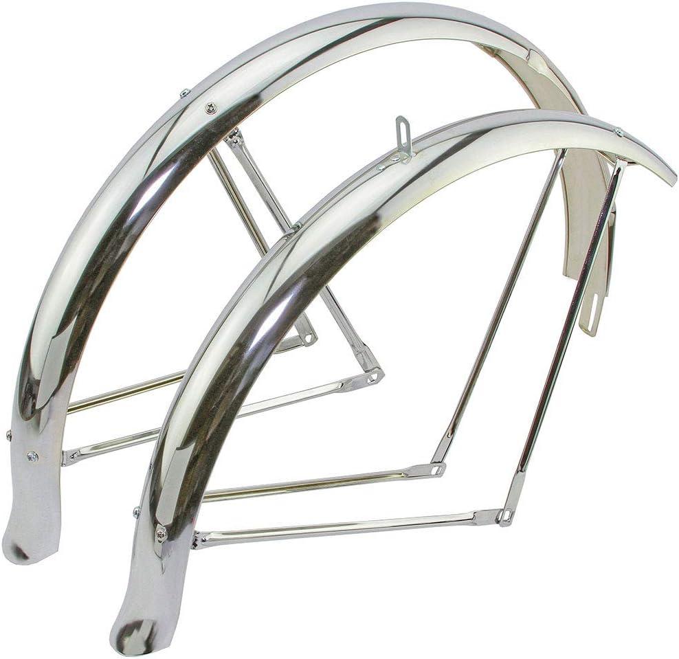 Alta Bicycle Chrome 26" Flared Standard Middleweight Fender Set