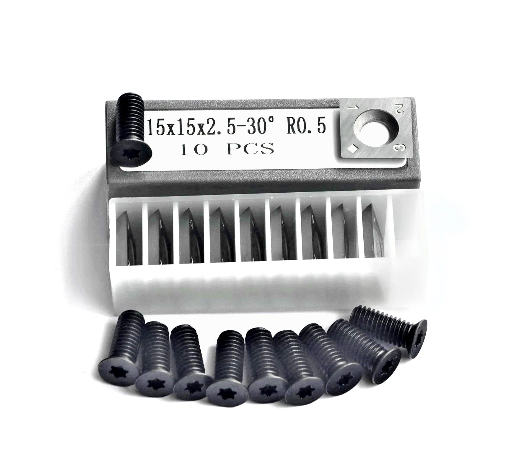 Couteaux carbure 15x15x2,5mm pour rabot bois hélicoïdal et porte-outil de tourneur