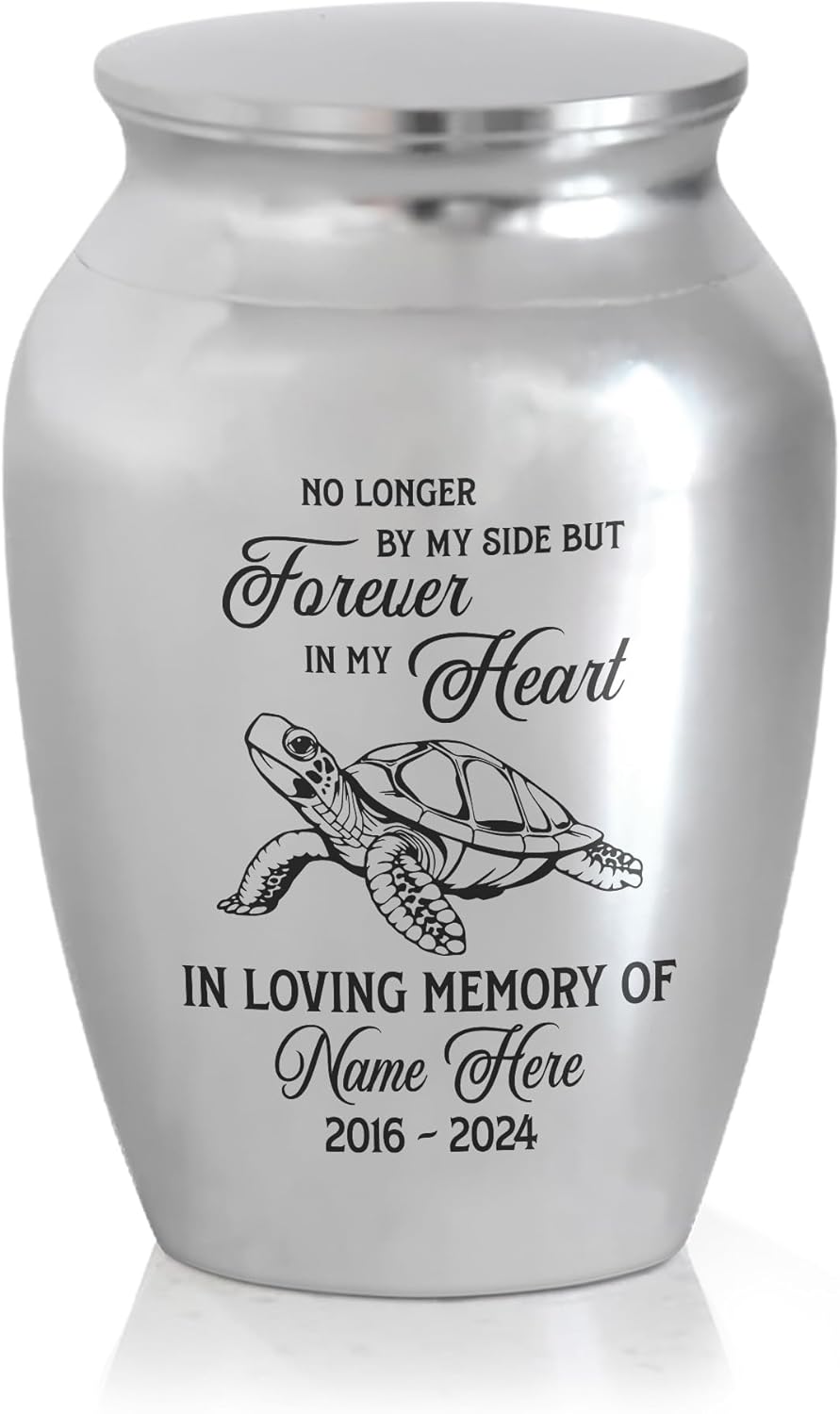 Artsy Woodsy Personalized Turtle Tortoise Pet Memorial Cremation Mini Urn for Human Ashes Keepsake 2.56 inch, Remembrance Gifts for Loss of Loved One, Mini Urns for Human Ashes (02, 2.56x1.77)