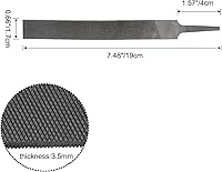 Vista 4 de Lima de dientes dobles - Lima plana de 6" de longitud, acero de alto carbono