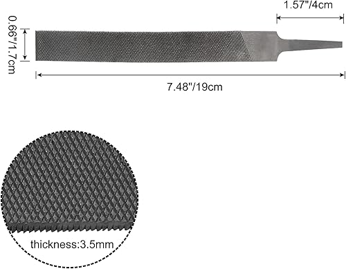 Miniatura 4 de Lima de dientes dobles - Lima plana de 6" de longitud, acero de alto carbono