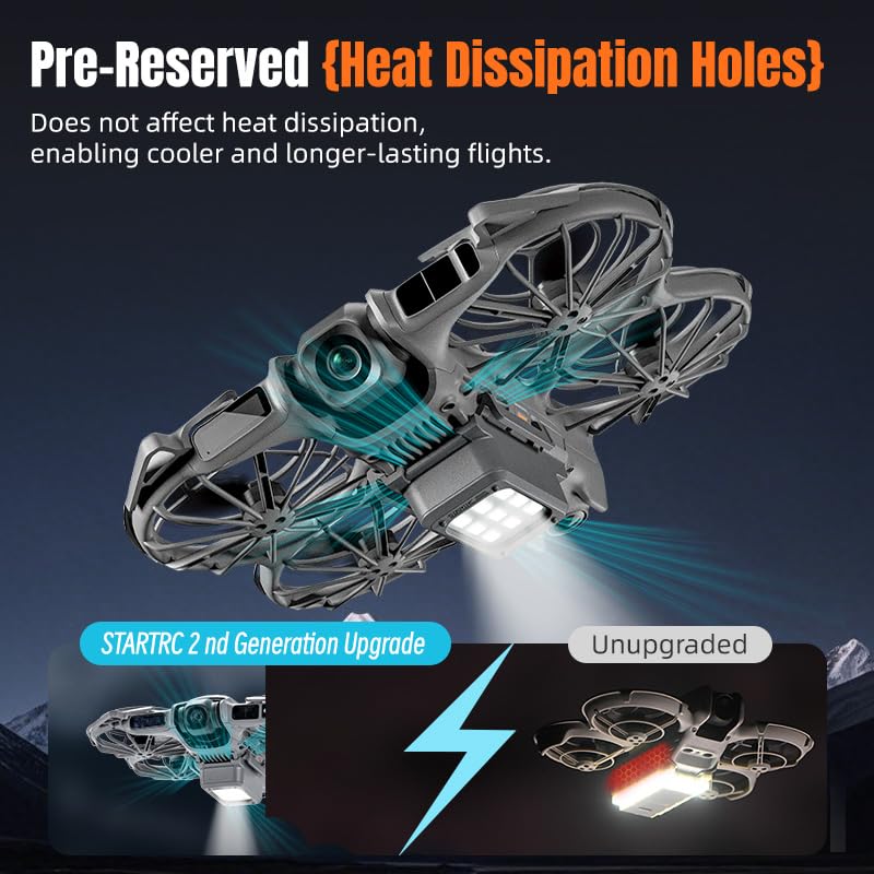 Image of Coyktonty Night Lighting Landing Gear for DJI Neo 2,Rechargeable LED Night Flying Lights, Neo2 LED Light Landing Gear 2-in-1 Kit,Increase height by 10 cm