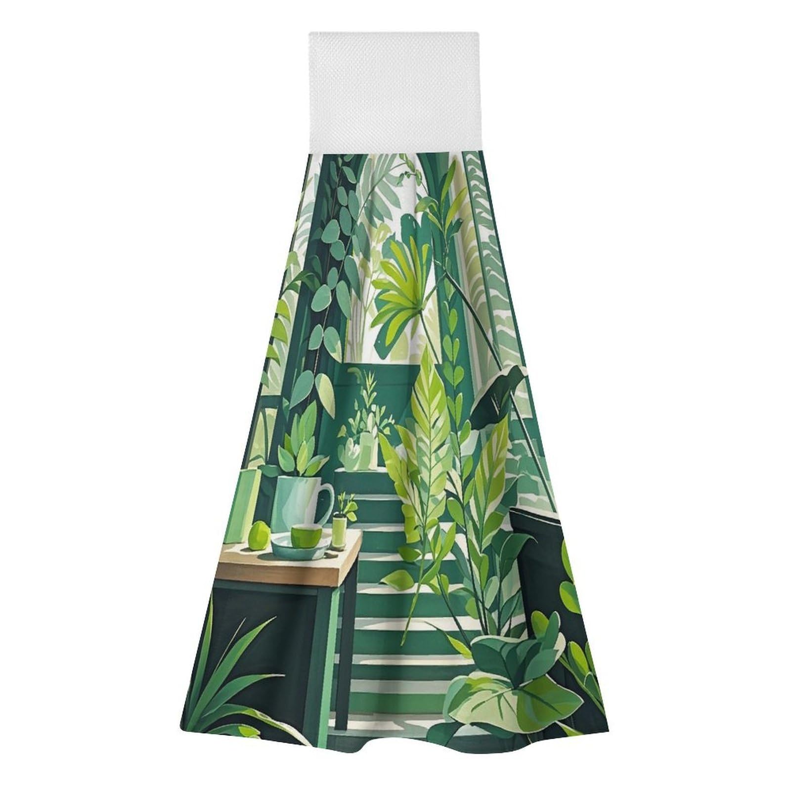 Toallas de mano para baño y cocina colgantes que aportan suavidad y estilo verde a tu hogar