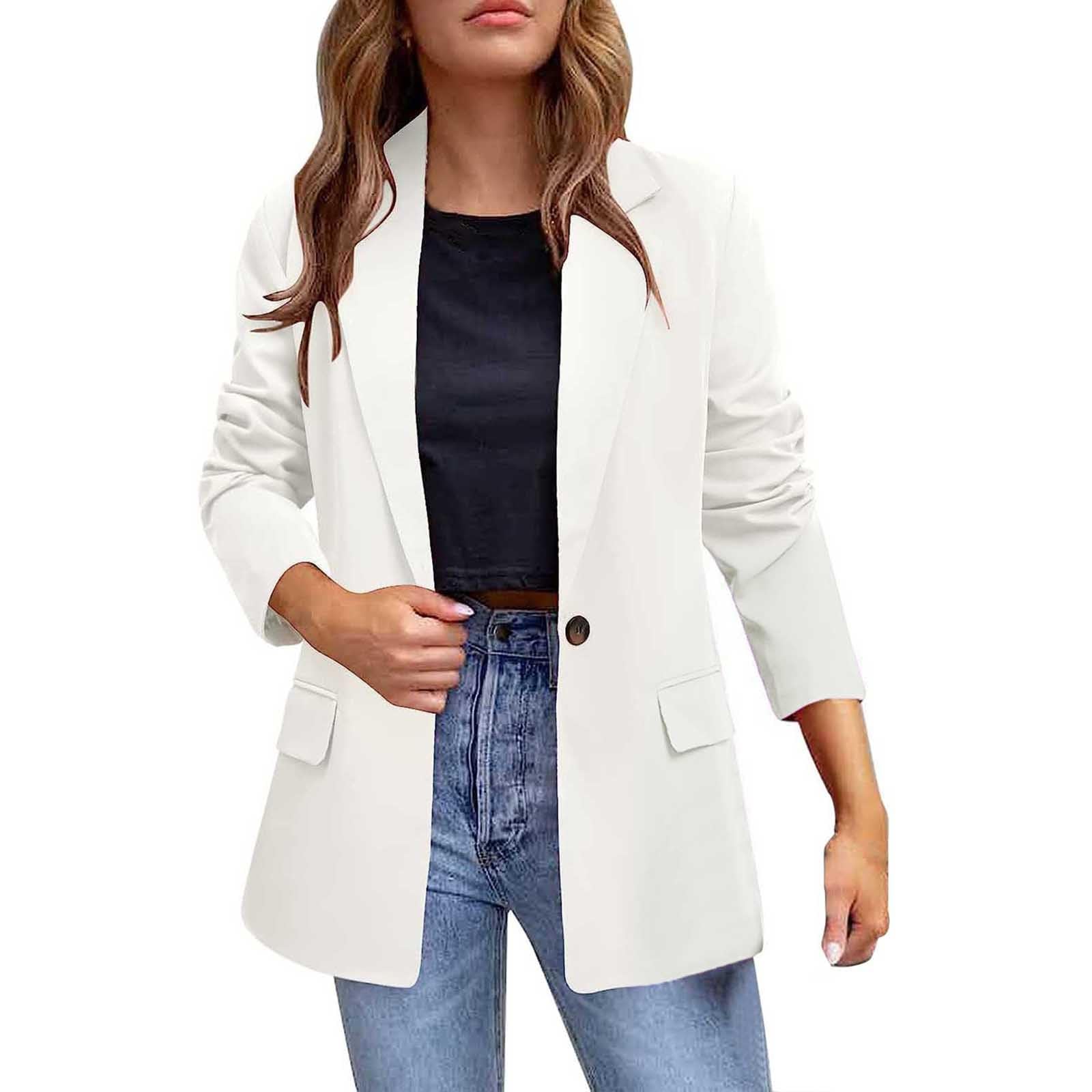 Blazer, straight fit, dubbele knoopsluiting, revers, lange mouwen, flamingo | Ulla Popken