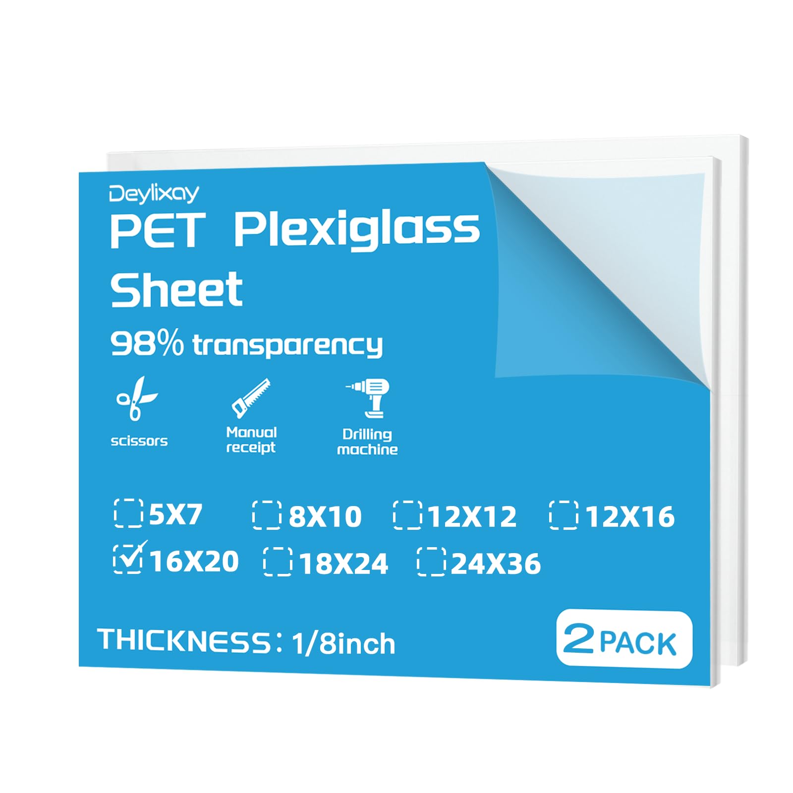 Clear Plexiglass Sheets - 3 Pack 1/4 Inch -10
