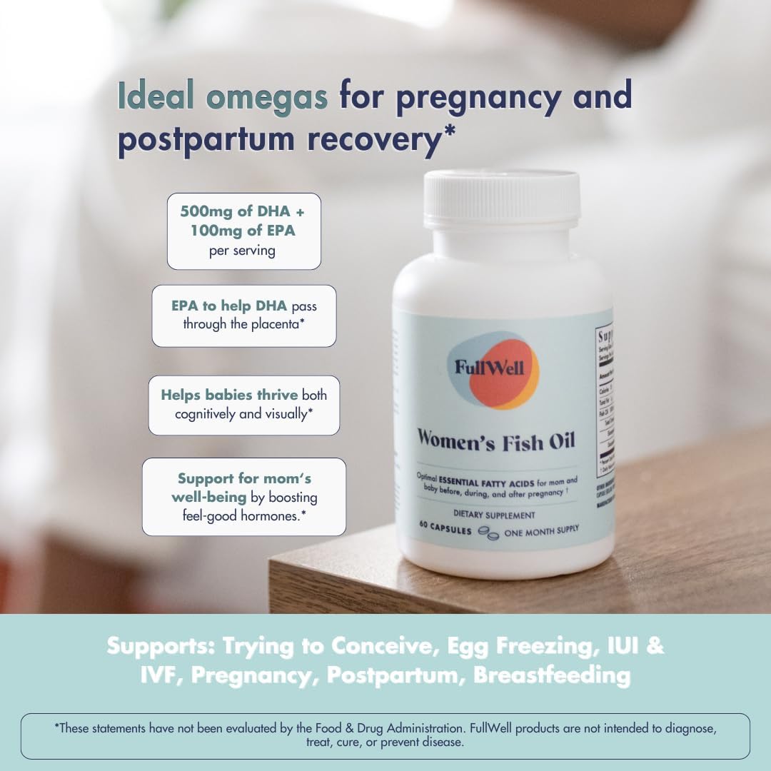 FullWell Prenatal Vitamin + DHA | Omega 3 Fish Oil with DHA & EPA for Brain Development & Nervous System Support | 26+ Vital Nutrients | Dietitian-formulated, Non-GMO, 3rd Party Tested, 30 Servings - Image 9