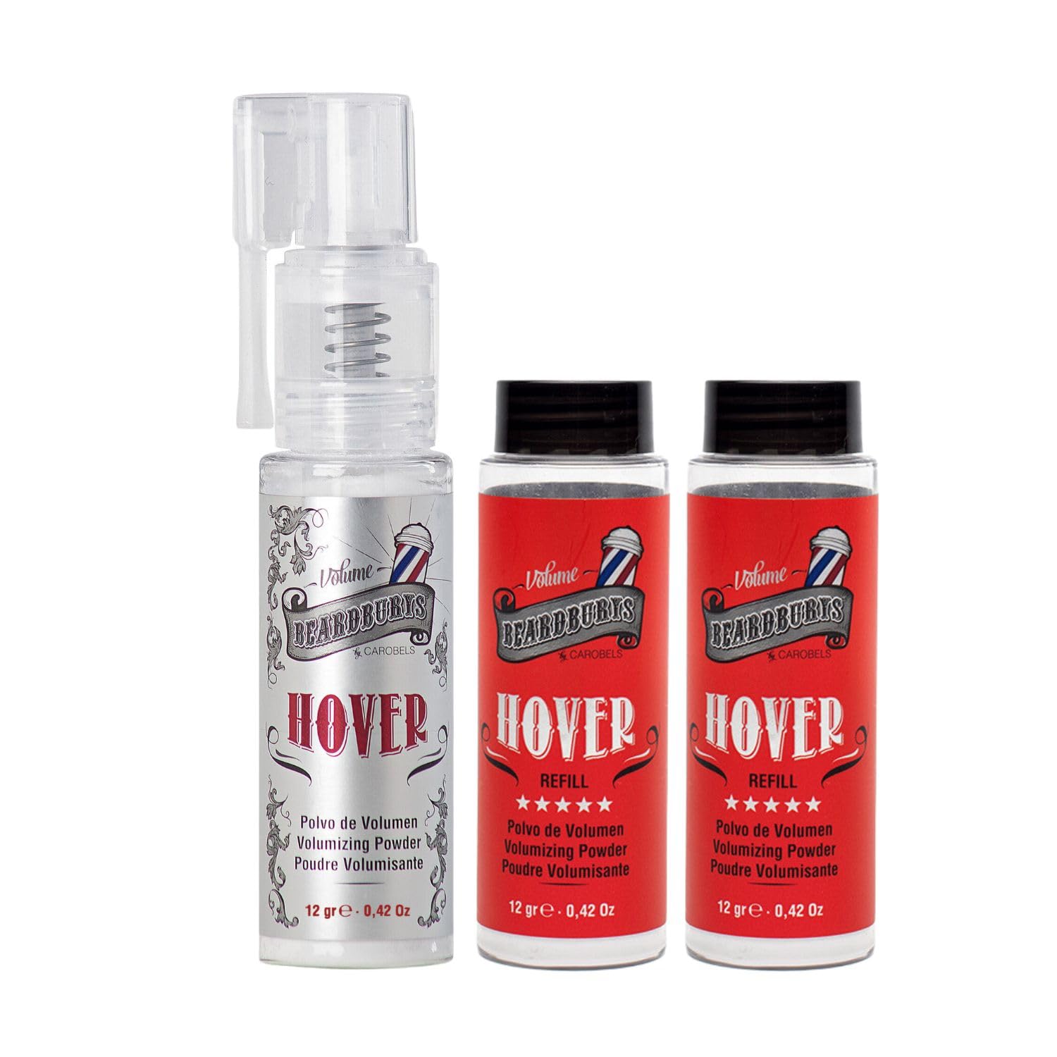 Beardburys Hover Hair Styling Powder for Men, 2 Refills x 12g