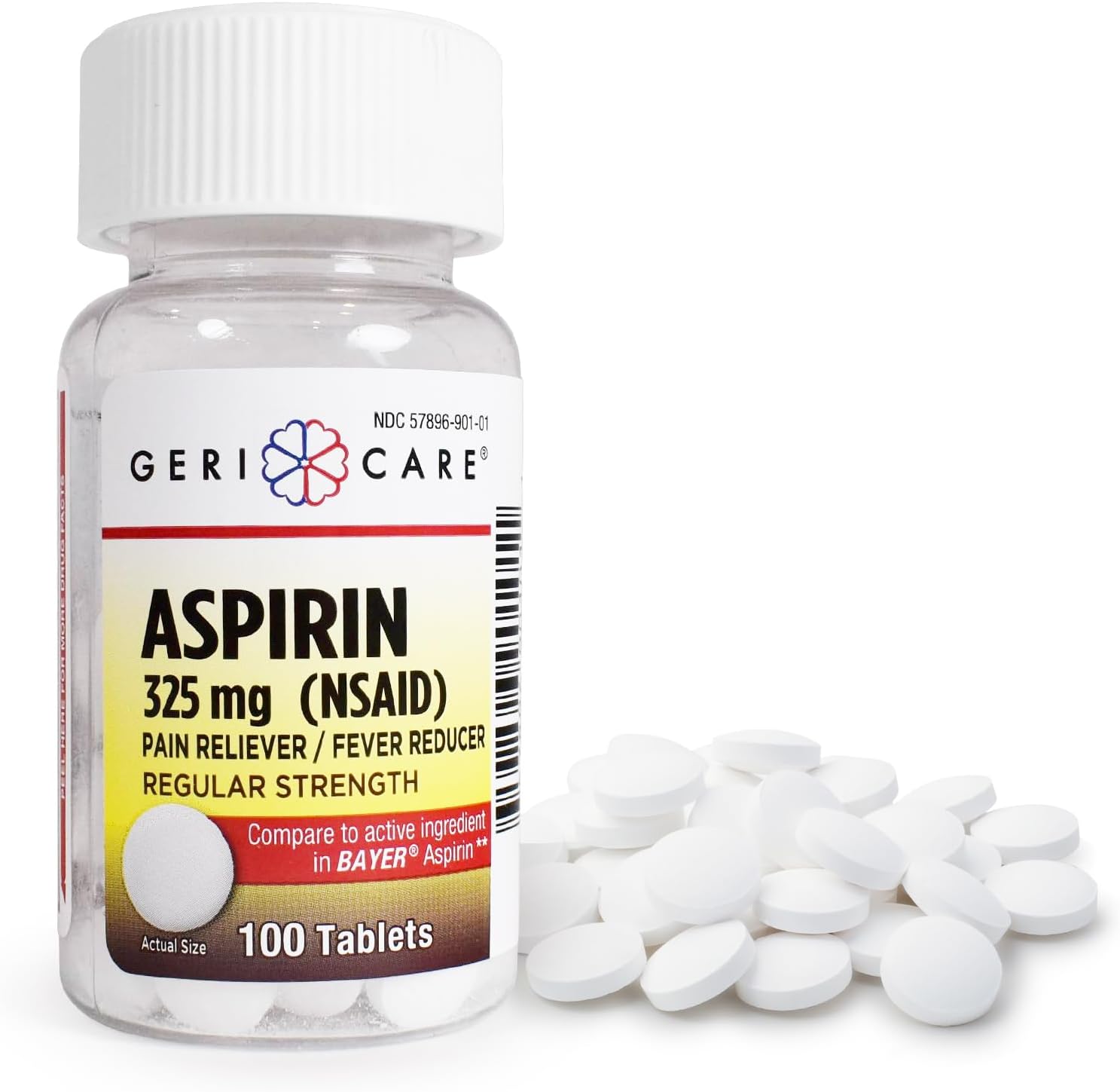 GeriCareBottled Aspirin 325mg 100 Count Bottle (Pack of 1)