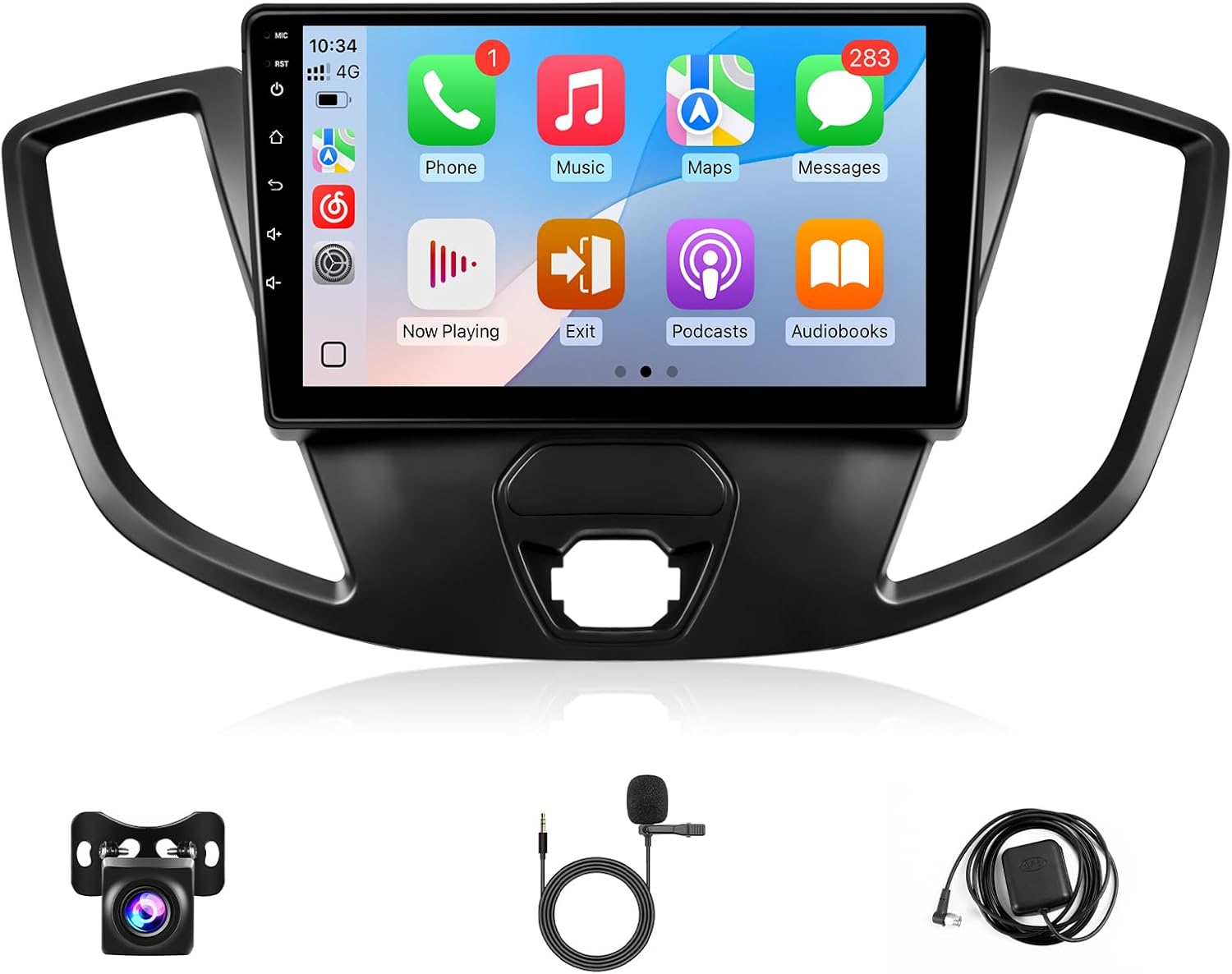 Leadfan Car Radio for Ford Transit 2013-2019 Stereo with Wireless Carplay Android Auto, 9'' Touchscreen for Ford Transit GPS Navigation Bluetooth WiFi Rear Camera FM Mirrorlink Split Screen（Fit JBL）