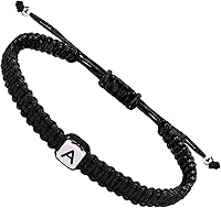 Vista 8 de Initial Bracelets for Couples Women Men Initial Charm Handmade Rope Braided Letter Bracelet for Teens Adjustable Jewelry Father's Day Gifts for Him
