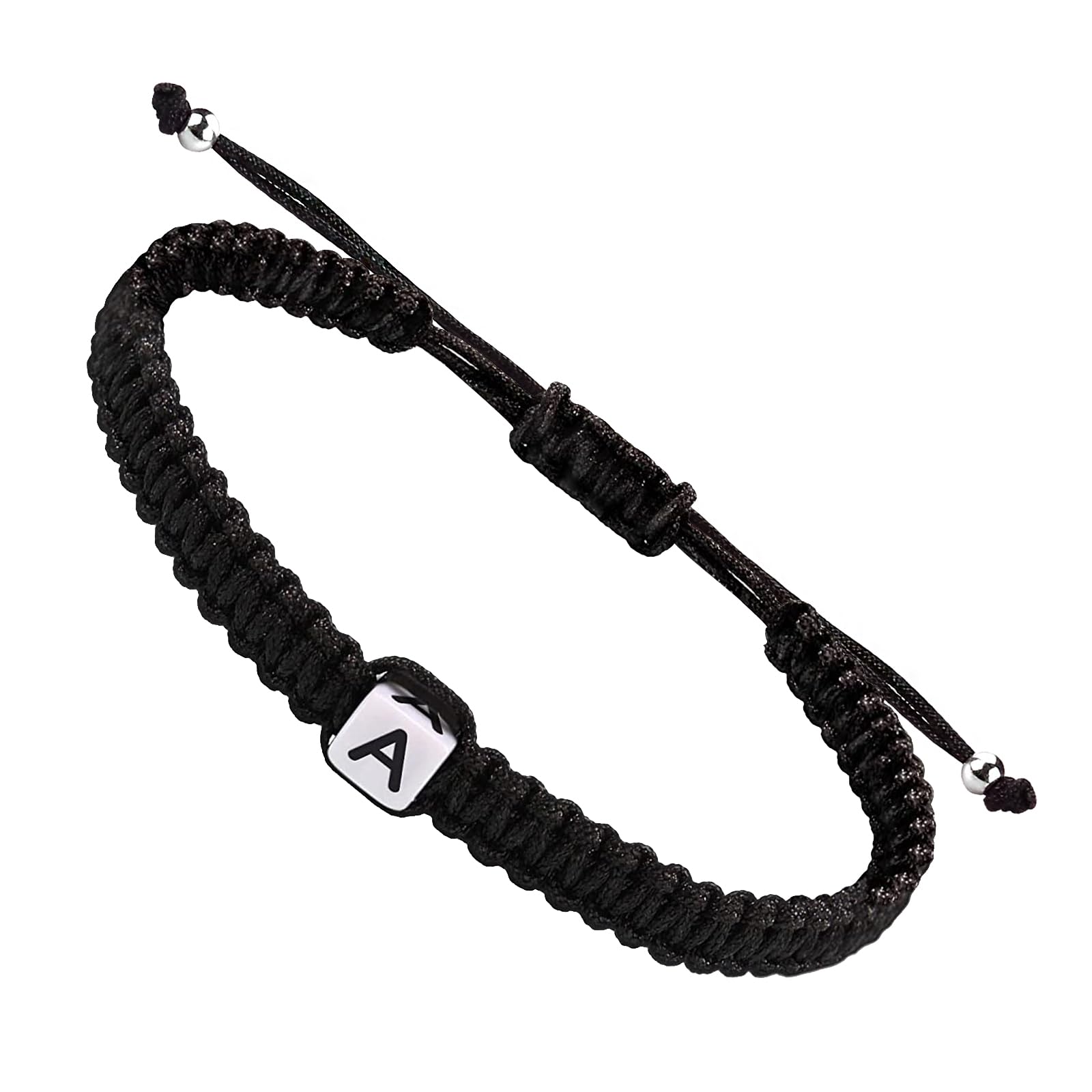 SUMMER LOVEInitial Bracelets for Couples Women Men Initial Charm Handmade Rope Braided Letter Bracelet for Teen Girls Boys Adjustable Jewelry Christmas Gifts for Him Her (A)
