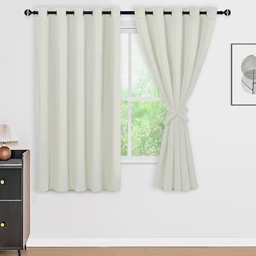 Miniatura 53 de DWCN Cortinas opacas 100% grises de 84 pulgadas de largo para dormitorio con forro negro, doble capa con aislamiento térmico, paneles de cortina
