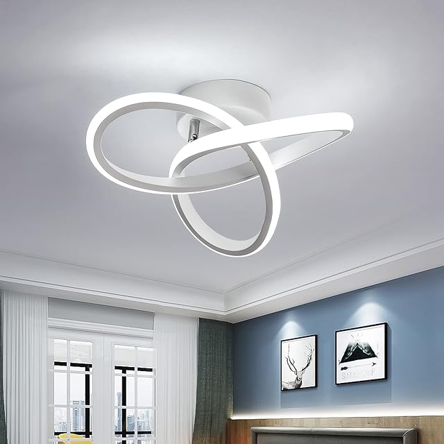 Goeco LED Ceiling Lights, 22W Spiral Design LED Ceiling Lamp for Aisle, Corridor, Bedroom Hotel, Kitchen, Stair Lamp on Ceiling, Cool White 6000K