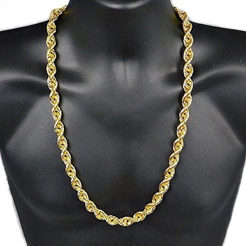 Mens 14k Gold Plated Rope Chain 
