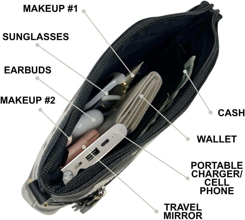 Myra Bag Western Leather Shoulder Bag for Women - Cow Print Country Crossbody Purse