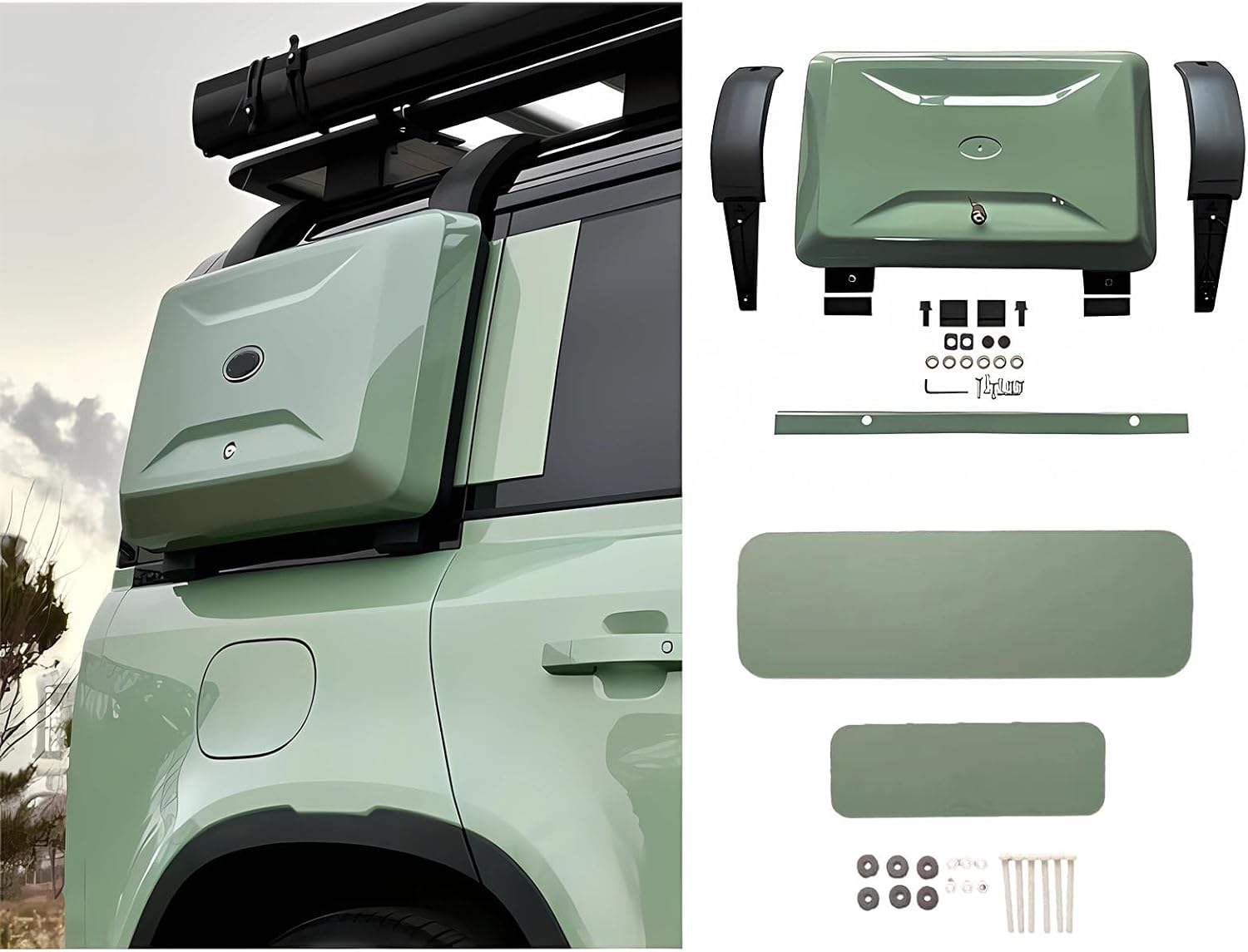 Side Mounted Gear Box Carrier For 2020-2024 Land Rover Defender 110 – Black, Lockable - View #2