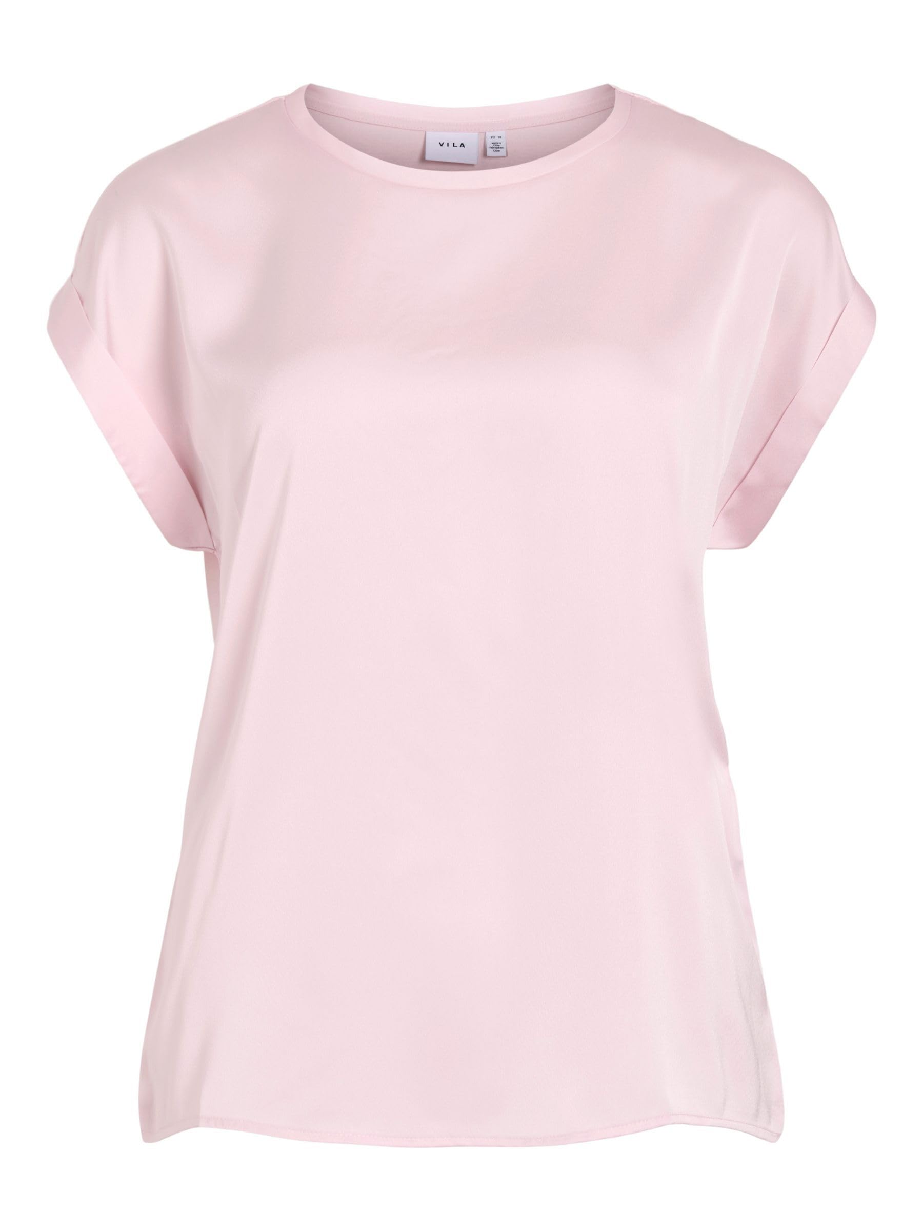 Vila Variety S/S Satin Top - Noos, Cherry Blossom, 16