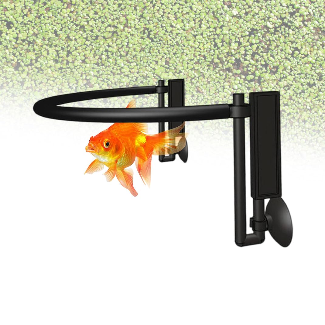 DIYBravo Aquarium Floating Plant Corral, Round Fish Feeding Ring, Fish Tank Plant Fence Adjustable Height with Water Level for Floating Plants and Aquariums (Round)