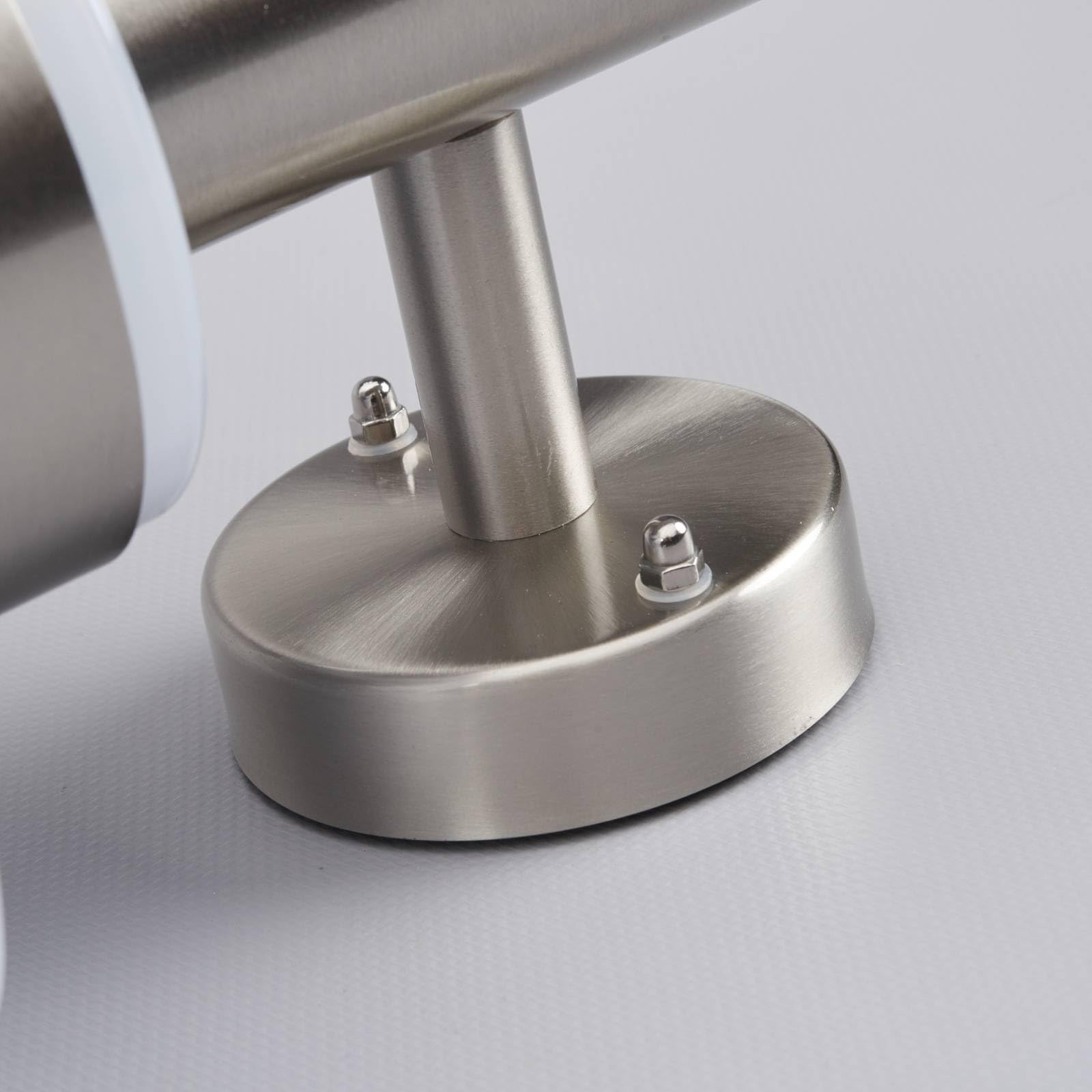 Lindby LED Wandlampe/Wandleuchte außen mit Bewegungsmelder, Edelstahl Kunststoff spritzwassergeschützt IP44 8,1W Außenleuchte