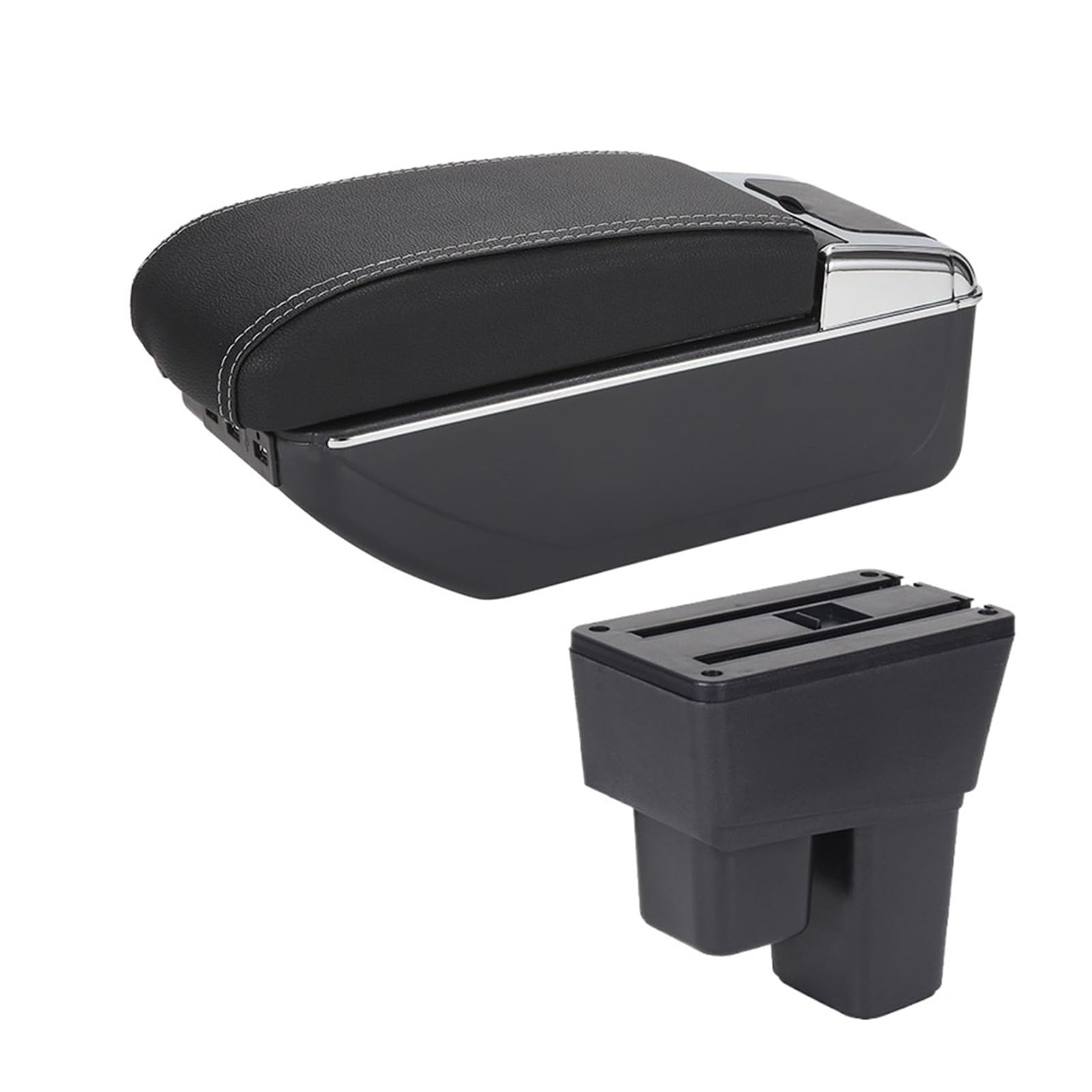 Baiqimv For Fit For Jazz 2 2008 2009 2010 2011 2012 2013 Car Armrest Car Armrest Box Center Console Storage Box Car Accessories(A3 7USB)