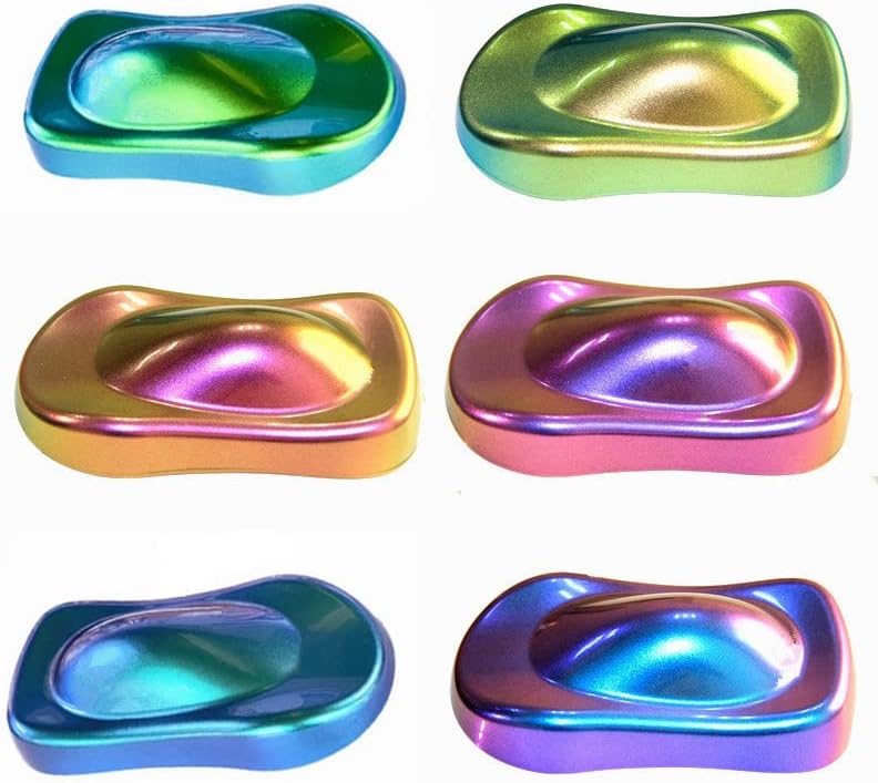 Miniatura 4 de Polvo de mica camaleón, polvo de mica de 6 colores cambiantes para resina epoxi, vasos, pigmento en polvo que cambia de color para arte de resina,