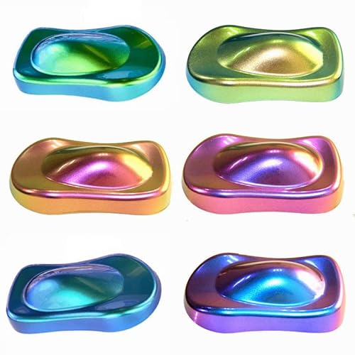 Chameleon Mica Powder, 6 Color Changing Mica Powder For Epoxy Resin, Tumblers, Color Shifting Pigment Powder For Nail Art, Soap Making, Painting,Slime,Cosmetics,Concrete,Oil Colour,Ceramics #TOP3