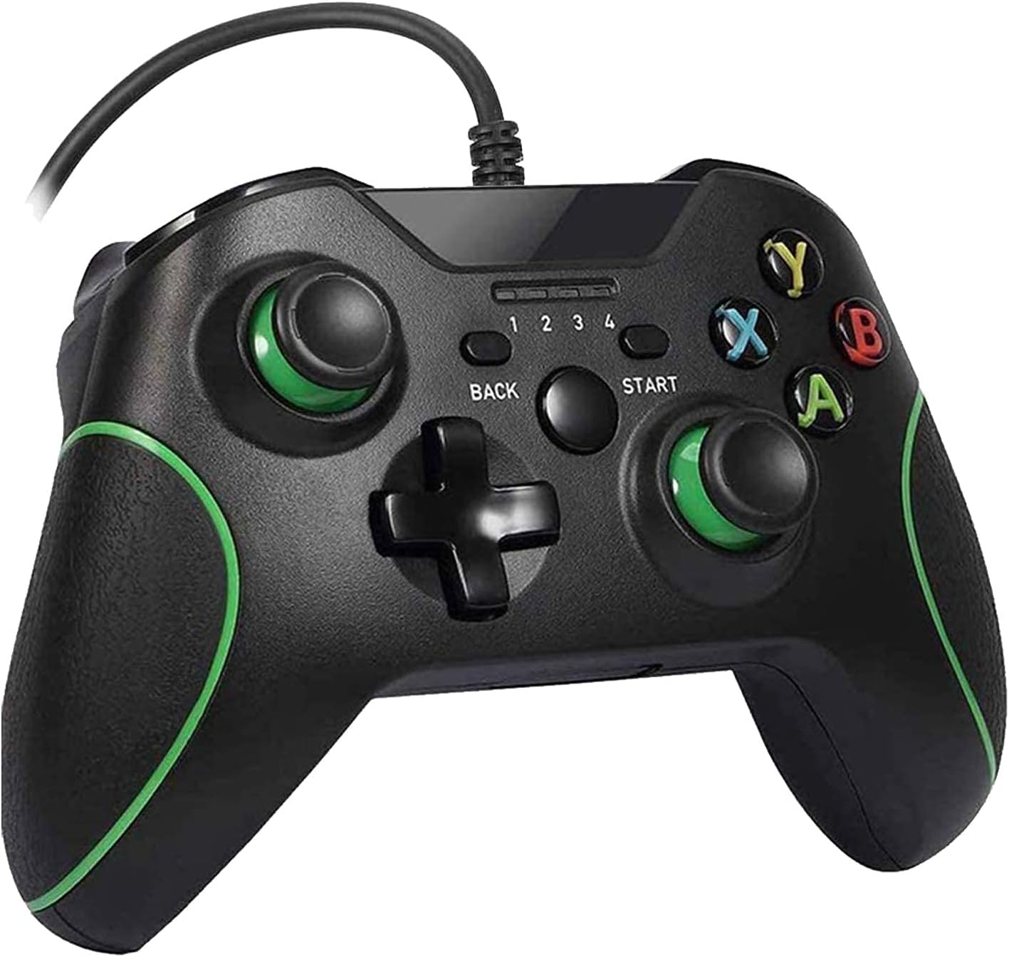 Xbox One Controller Wired,MOLICUI USB Gamepad for Microsoft Xbox One/Slim/PC,Black (Renewed)