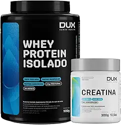 Combo Dux - Whey Protein Isolado 900g - Sabor Neutro (Sem Sabor) + Creatina 300g
