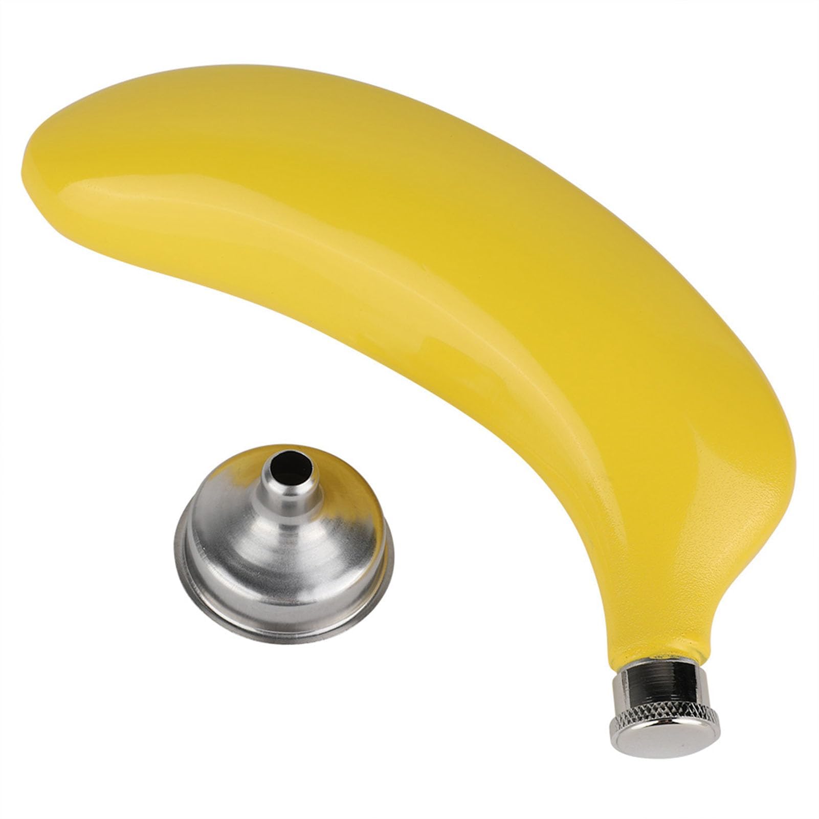 Kieszonkowa butelka na whisky, 140 ml, 16 x 8 x 3,3 cm, w kształcie banana, na alkohol, kieszonkowa butelka z lejkiem, szczelne piersiówki, do podróży, wędkowania, wędrówek