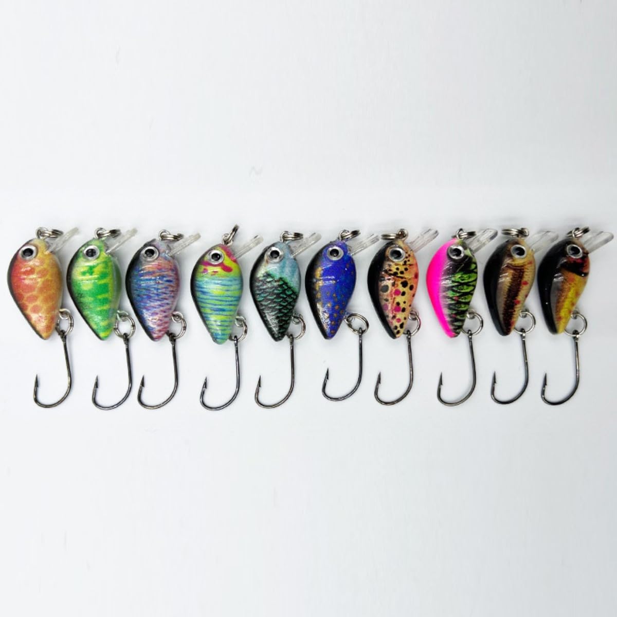 Set 9 Esche Da Pesca Artificiali, Colorate, In Plastica ABS, Per Acqua Dolce E Salata, Trota, Persico, Salmone