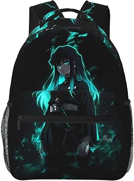 Muichiro Anime Tokito Backpack Lightweight Bookbag Casual Daypack For Women Men Travel Laptop Bag Multifunctional Bag