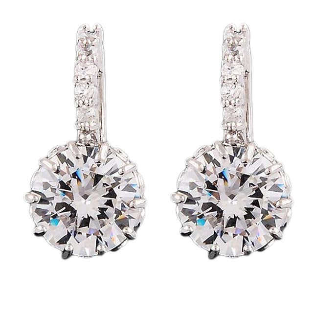 Earrings Womens Dazzling Crystal Zircon Leverback Earrings Bridal Wedding Party Jewelry Handy and Professional