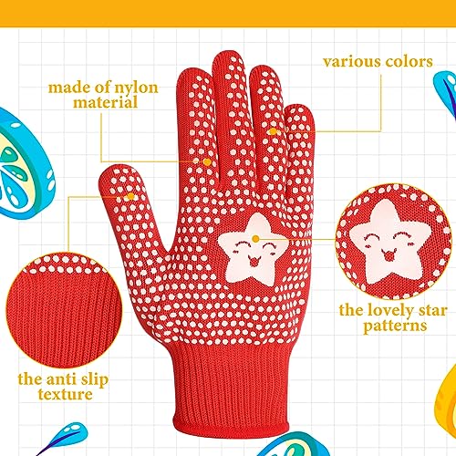 Jeyiour 50 Pairs Kids Gardening Gloves Children Gloves Non Slip Rubber Coated Gardening Gloves Kids Yard Gloves(3-6 Years)