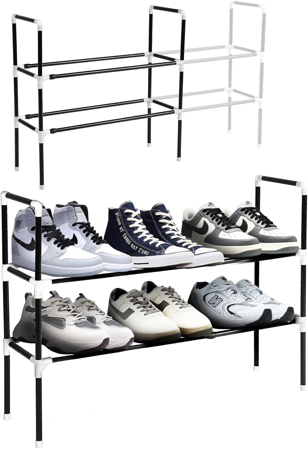 Kacimil Shoe Rack, Adjustable Shelf Shoe Organizer